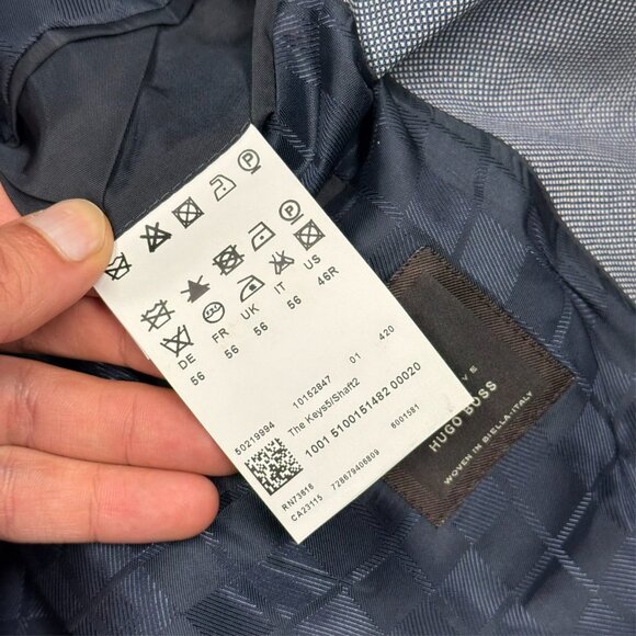 Hugo Boss Blazer Birdseye Wool Sport Coat TESSE Italy Grey "The Keys/Shaft" 46R - Picture 10 of 12